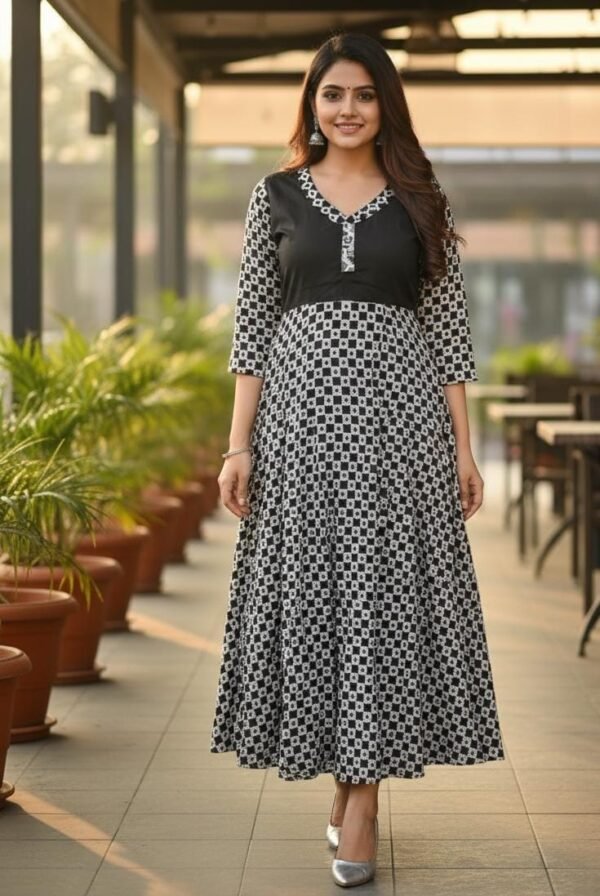 Elegant Black Net Gown Dress (Size XL)