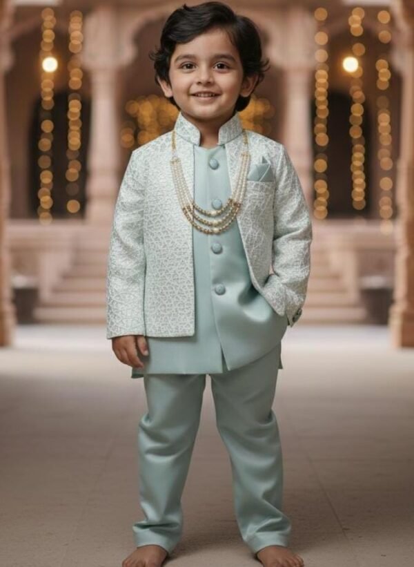 Premium Silk Polyester Bandh gala Sherwani Set