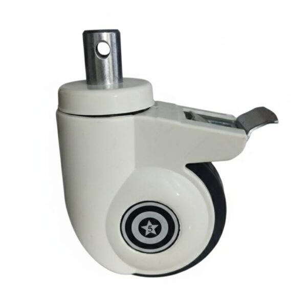 5 Inch High Quality TPR Double Ball Bearings Solid Stem Swivel Medical Hospital Bed Caster Wheels (Set of 4)