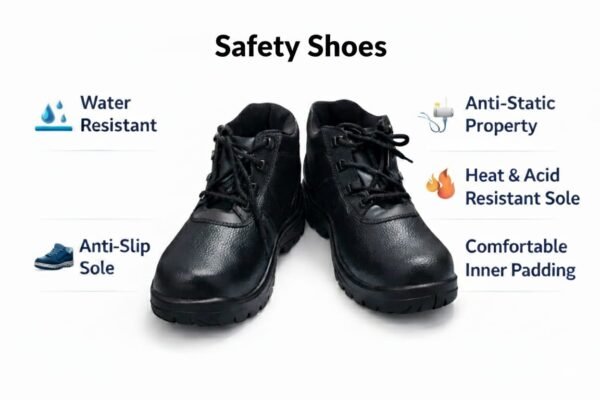 Men’s Rexin Safety Shoes | Anti-Slip, Water Resistant, Heat- & Acid-Resistant Industrial Work Shoes