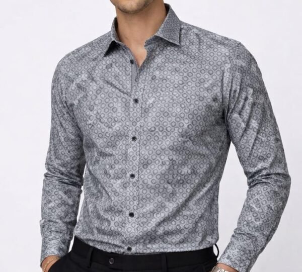 Men's Premium Geometric Print Cotton Shirt