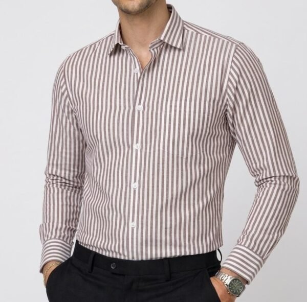 Premium Slim Fit Vertical Striped Cotton Shirt
