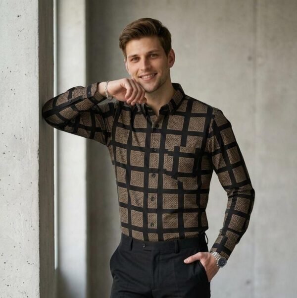 Men’s Premium Checkered Formal Shirt – Bold & Sophisticated